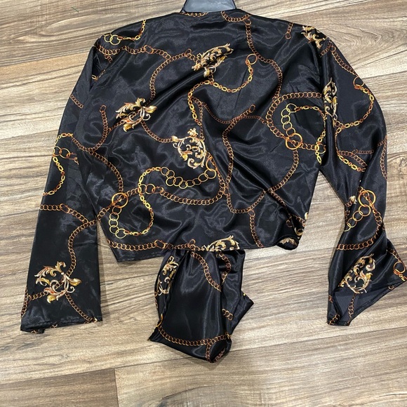 Silk Chain Link Versace Inspired Top - Picture 2 of 6